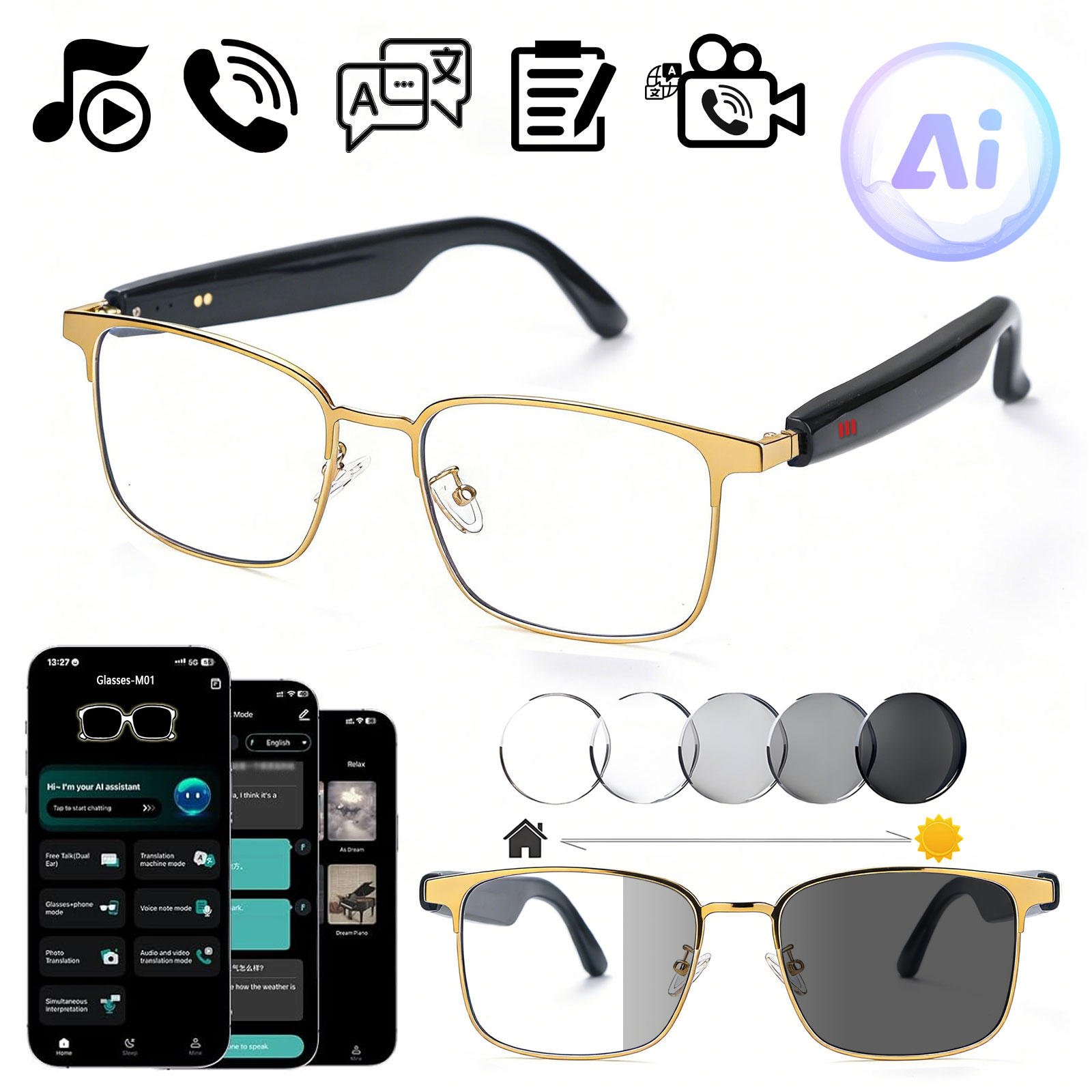 Smart Audio Glasses, Real-Time - đánh giá và giá Audio Music Apps